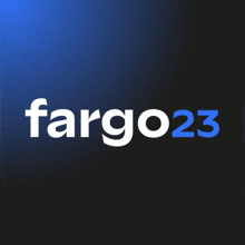 a logo for fargo23 is shown on a dark blue background