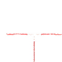 a red crosshair on a white background with arrows pointing in different directions