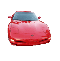 a red sports car with the word corvette on it