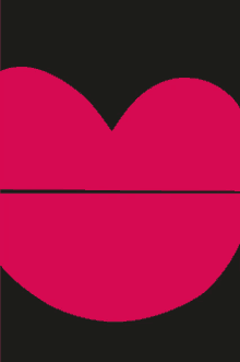 a pink heart on a black background with a line going through it