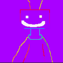 a pixel art drawing of a robot with a smiling face