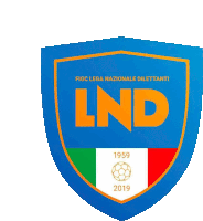 a blue shield that says figc lega nazionale dilettanti lnd