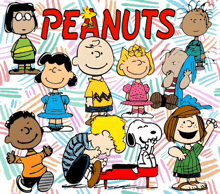 a group of peanuts characters including snoopy charlie brown and lucy