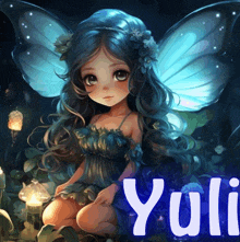 a picture of a fairy with the name yulli written below it