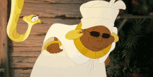 a cartoon character wearing sunglasses and a turban