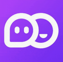 a purple background with a white circle and a smiley face .