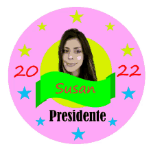 a picture of a woman with the name susan presidente on it