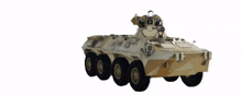 a military vehicle with six wheels and a tower on top of it