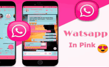 a screenshot of whatsapp in pink on a phone