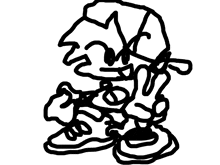 a black and white drawing of a cartoon character with a hat and sunglasses .