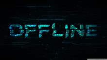 the word offline is on a black background