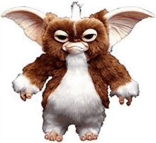 a stuffed animal of a gremlin from the movie gremlins .