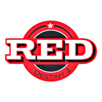 a red destiny 2 logo with a star on top