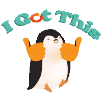 a penguin giving a thumbs up with the words " i got this " above it