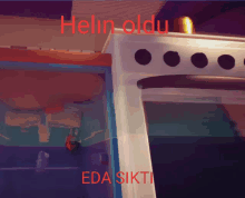 a drawing of a stove with the words helin oldu eda sikti