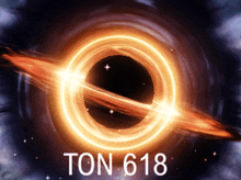 a picture of a black hole with the numbers ton 618 on it