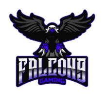 a logo for falcons gaming with a black eagle on it