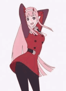 zero two from darling in the franxx is dancing .