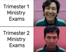 a picture of a man with the words " trimester 1 ministry exams "