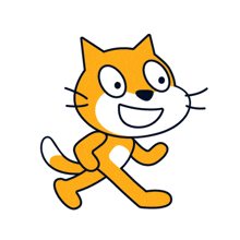 a cartoon drawing of a cat with a big smile on his face