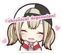 a cartoon of a girl with the words chronical depression written on it