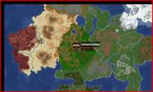 a map of a minecraft world with the words unseegaming on the bottom