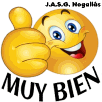 a smiley face giving a thumbs up with the words muy bien written below it