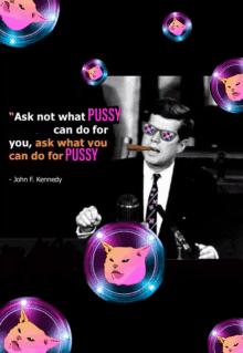 a poster with a picture of john f. kennedy and a quote by john f. kennedy