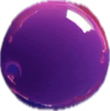 a purple sphere with a white border is floating in the air on a white background .