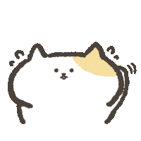 a cartoon drawing of a cat with a yellow spot on its head