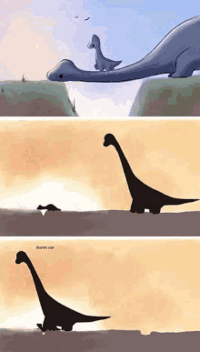 a cartoon of a dinosaur holding a baby dinosaur on its back