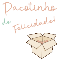 a cardboard box with hearts in it and the words pacotinho de felicidade