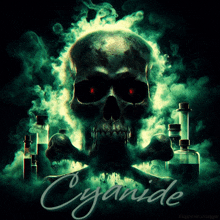 a poster with a skull and crossbones and the word cyanide on it