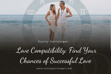 a couple holding hands on the beach with the words love compatibility find your chances of successful love on the bottom