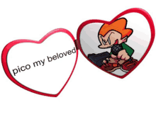 pico my beloved is written on the inside of a heart