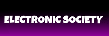 a purple background with electronic society written in white letters