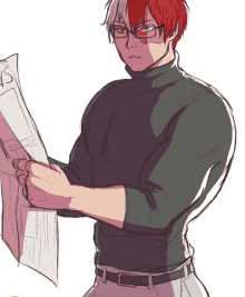 a drawing of a man wearing glasses holding a newspaper with the letters s on it