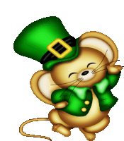 a cartoon mouse wearing a green top hat and green jacket