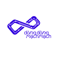 a logo for dong dong mach mach with a blue infinity symbol