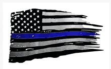 an american flag with a blue stripe on the bottom