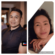 a man and a woman are posing for a picture and the man has a philippine flag armband on his arm