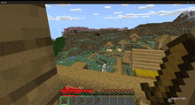 a screenshot of a video game called minecraft shows a beehive in the middle of a village