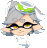 a pixel art drawing of a girl wearing glasses and a green headband .