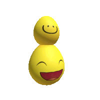 two yellow smiley faces stacked on top of each other