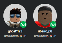 two roblox characters named ghost 1123 and ribeiro_08