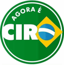 a green circle with the words agora e cir on it