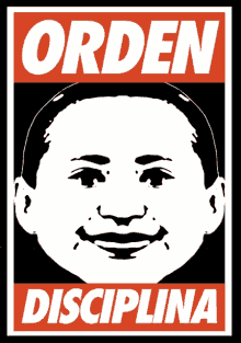 a poster with a child 's face and the words orden disciplina below it