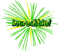 a green and yellow fireworks display with the words incredible