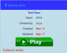 a screenshot of a game info page that says play