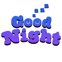 a blue and purple text that says good night